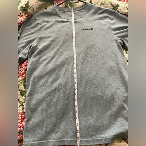Patagonia Mens Long Sleeve Tarpon World Trout Responsibili-Tee Cadet Blue - Picture 5 of 5